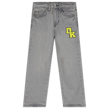 Boys Grey Logo Denim Jeans