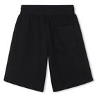 Boys Black Logo Shorts, 1, hi-res