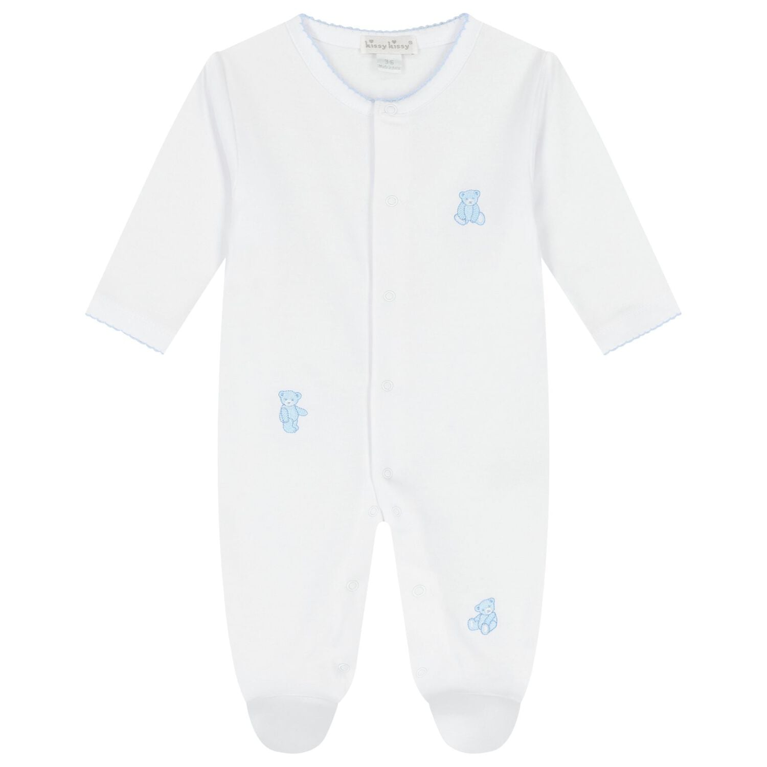 Baby Boys White & Blue Teddy Bear Babygrow Gift Set, 1, hi-res