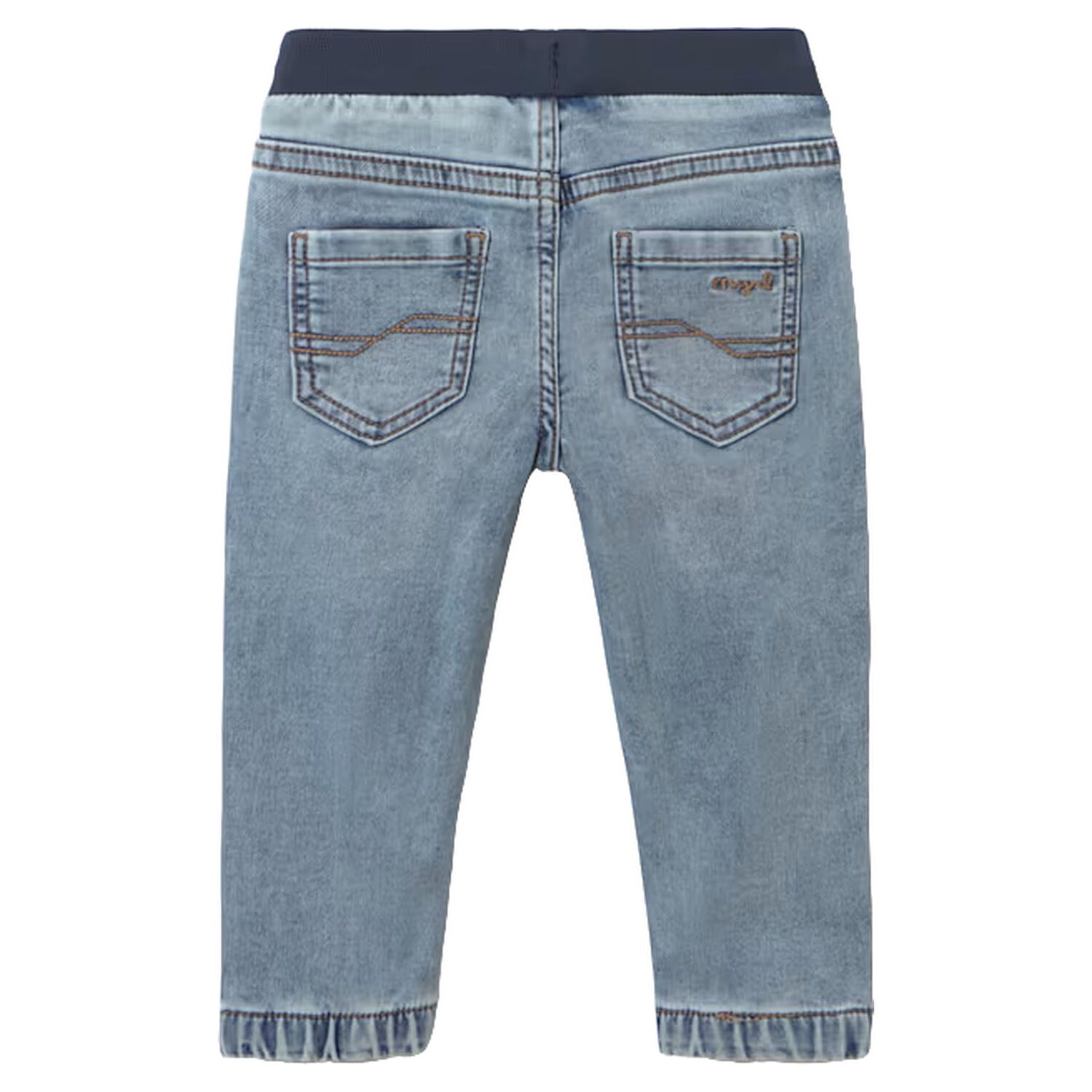 Younger Boys Blue Denim Joggers, 2, hi-res