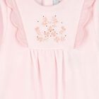 Baby Girls Pink Velour Babygrow, 1, hi-res