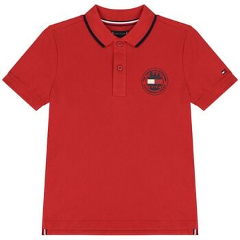 Boys Red Logo Polo Shirt