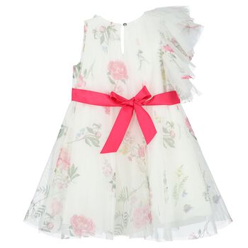 Girls White Floral Dress