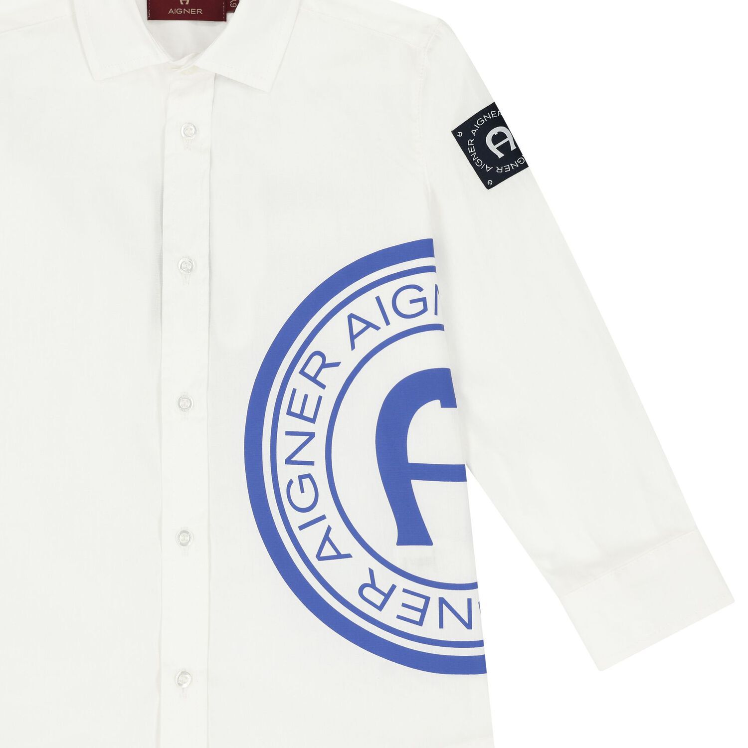 Boys White Logo Shirt, 2, hi-res