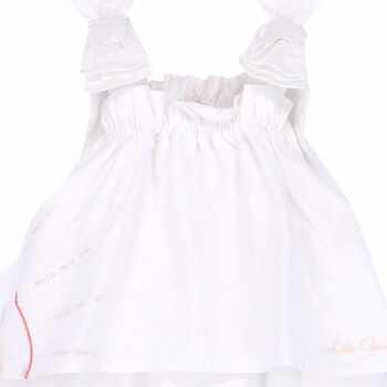 Baby Girls White Cotton Romper