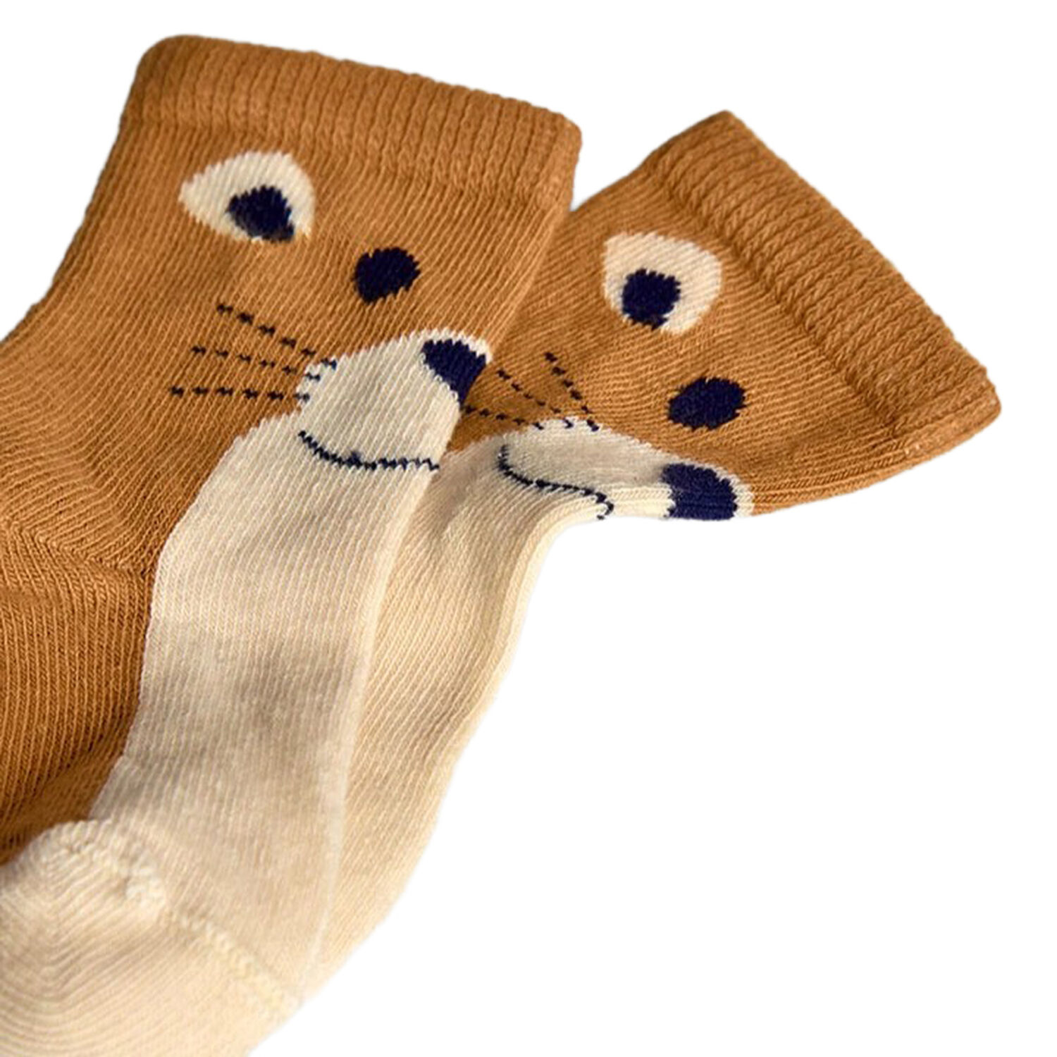 Boys Navy Blue & Beige Socks ( 3-Pack ), 1, hi-res