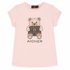Girls Pink Teddy Bear T-Shirt, 2, hi-res