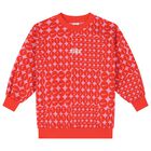 سويت شيرت بنات بالشعار باللون الاحمر و الوردي, 1, hi-res