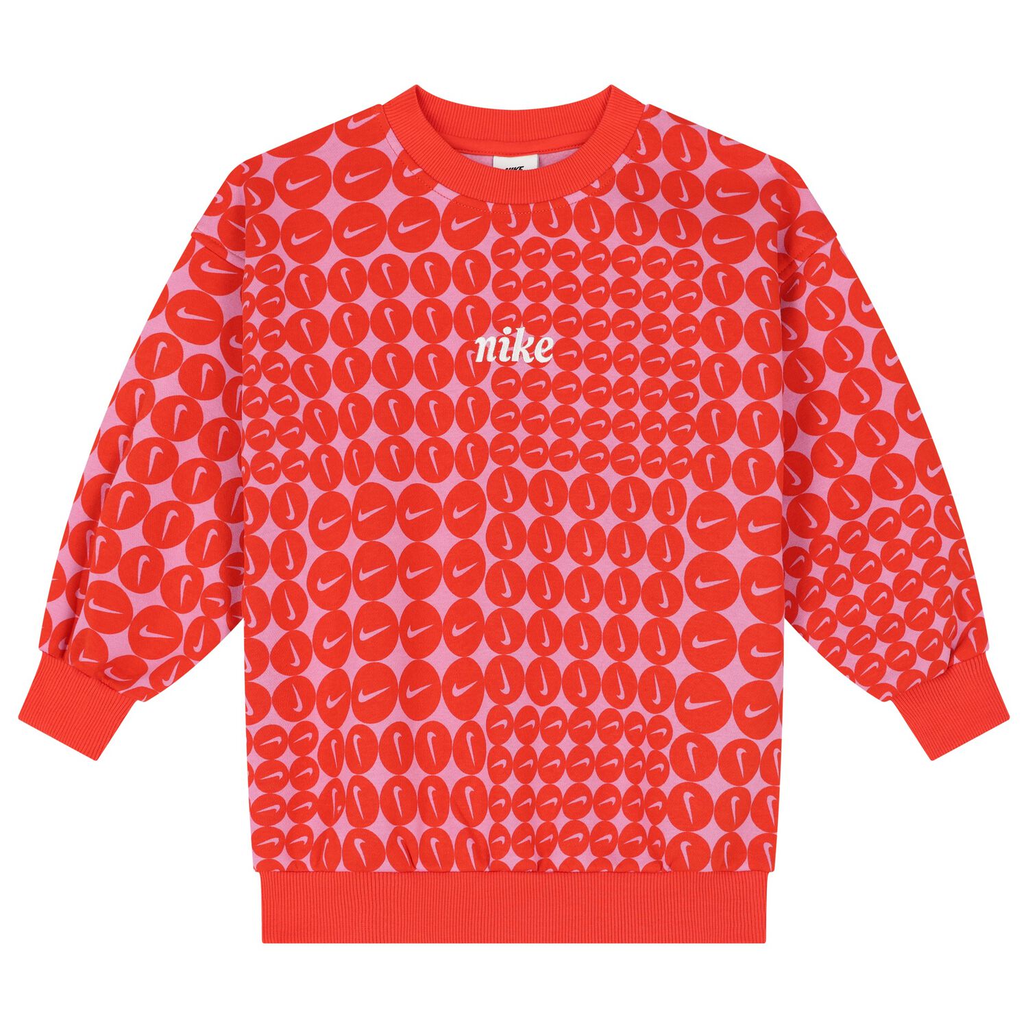 سويت شيرت بنات بالشعار باللون الاحمر و الوردي, 1, hi-res