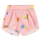 Younger Girls White & Pink Logo Shorts Set, 1, hi-res