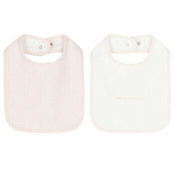 Ivory & Pink Logo Baby Bibs ( 2-Pack )
