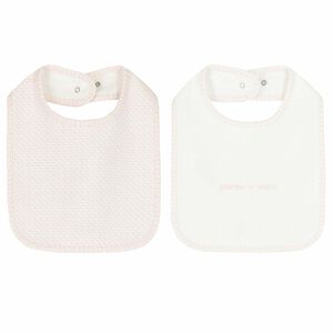 Baby Girls Ivory & Pink Logo Bibs ( 2-Pack )