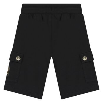 Younger Boys Black Logo Shorts