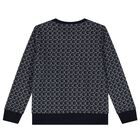 سويتشيرت أولاد بالشعار باللون الكحلي, 1, hi-res