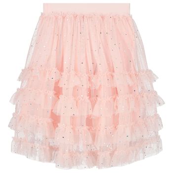 Girls Pink Rullfed Tulle Skirt