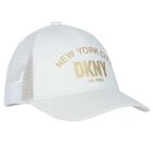 Girls White & Gold Logo Cap, 1, hi-res