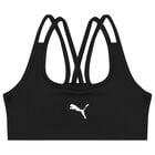 Girls Black Logo Sports Bra Top, 1, hi-res