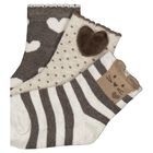 Younger Girls Beige, Ivory & Grey Socks ( 3 Pack ), 1, hi-res