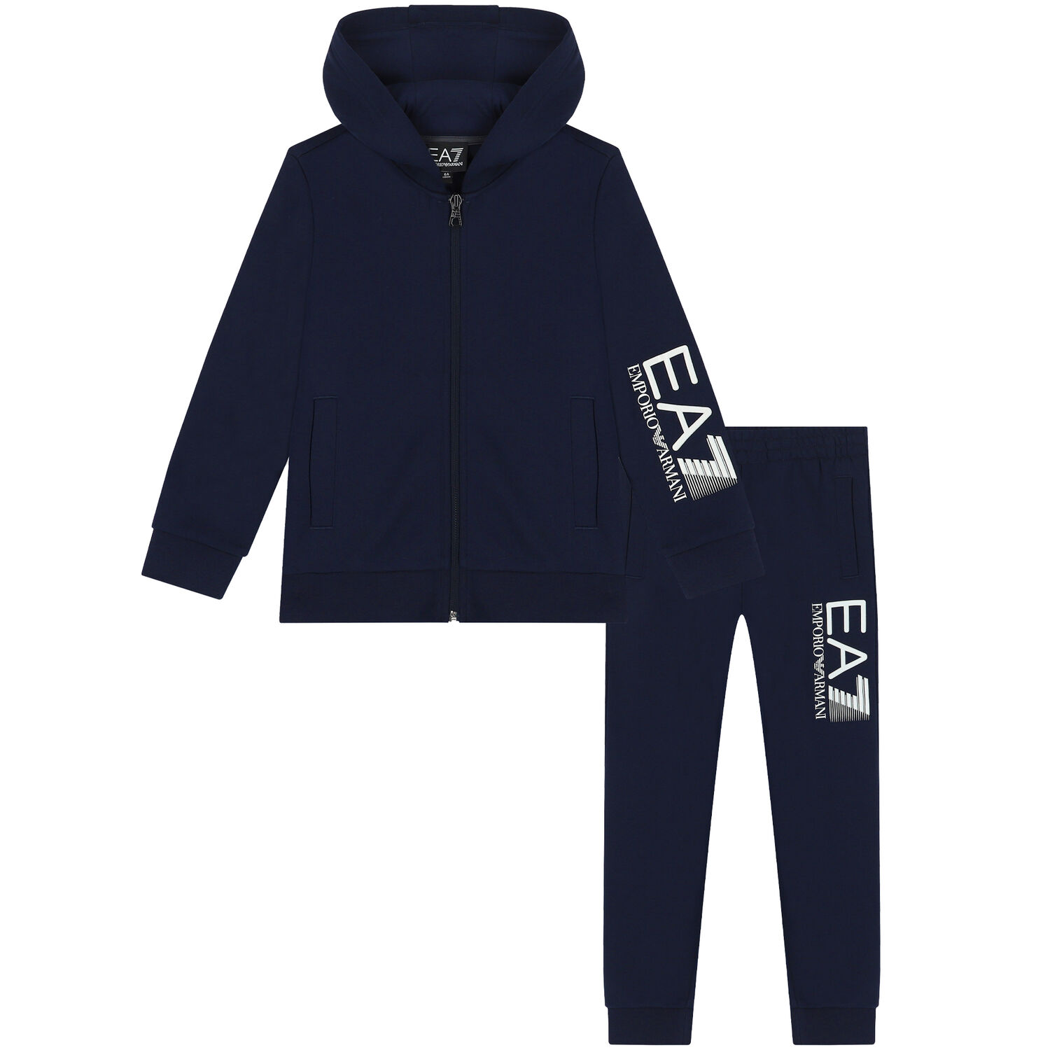 EA7 Emporio Armani Boys Navy Logo Tracksuit Junior Couture