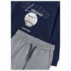 Boys Navy Blue & Grey Tracksuit, 3, hi-res