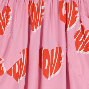 Girls Pink Heart Skirt