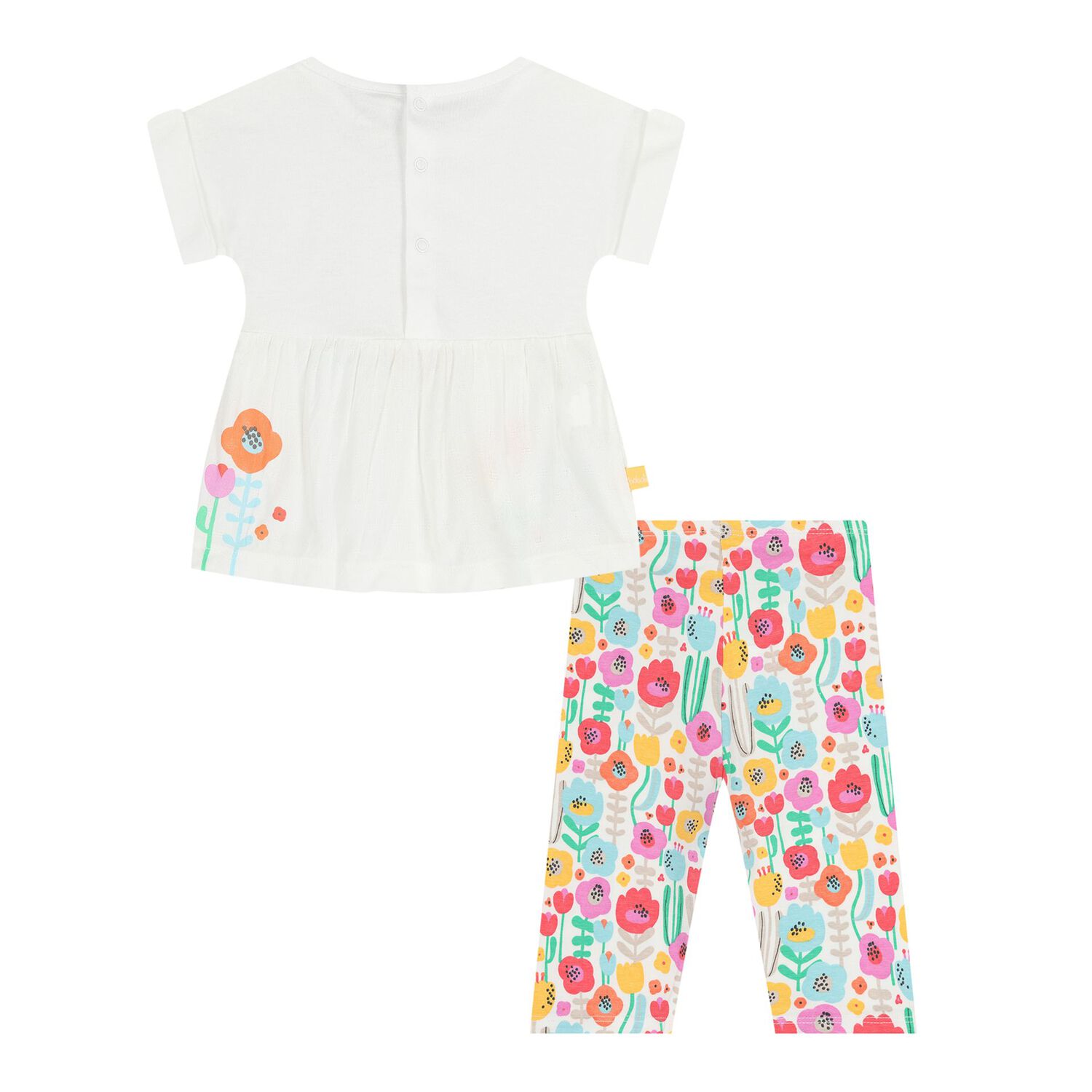 Baby Girls White Floral Leggings Set, 1, hi-res