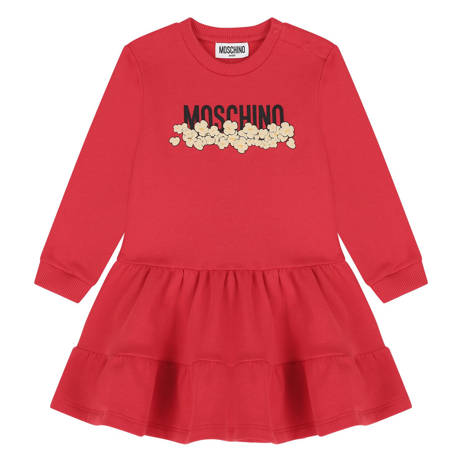 Younger Girls Red Popcorn Logo Dress, 1, hi-res