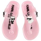 Girls Pink Karl & Choupette Jelly Sandals, 1, hi-res
