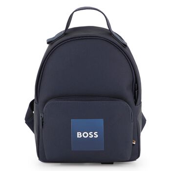 Boys Navy Blue Logo Canvas Backpack