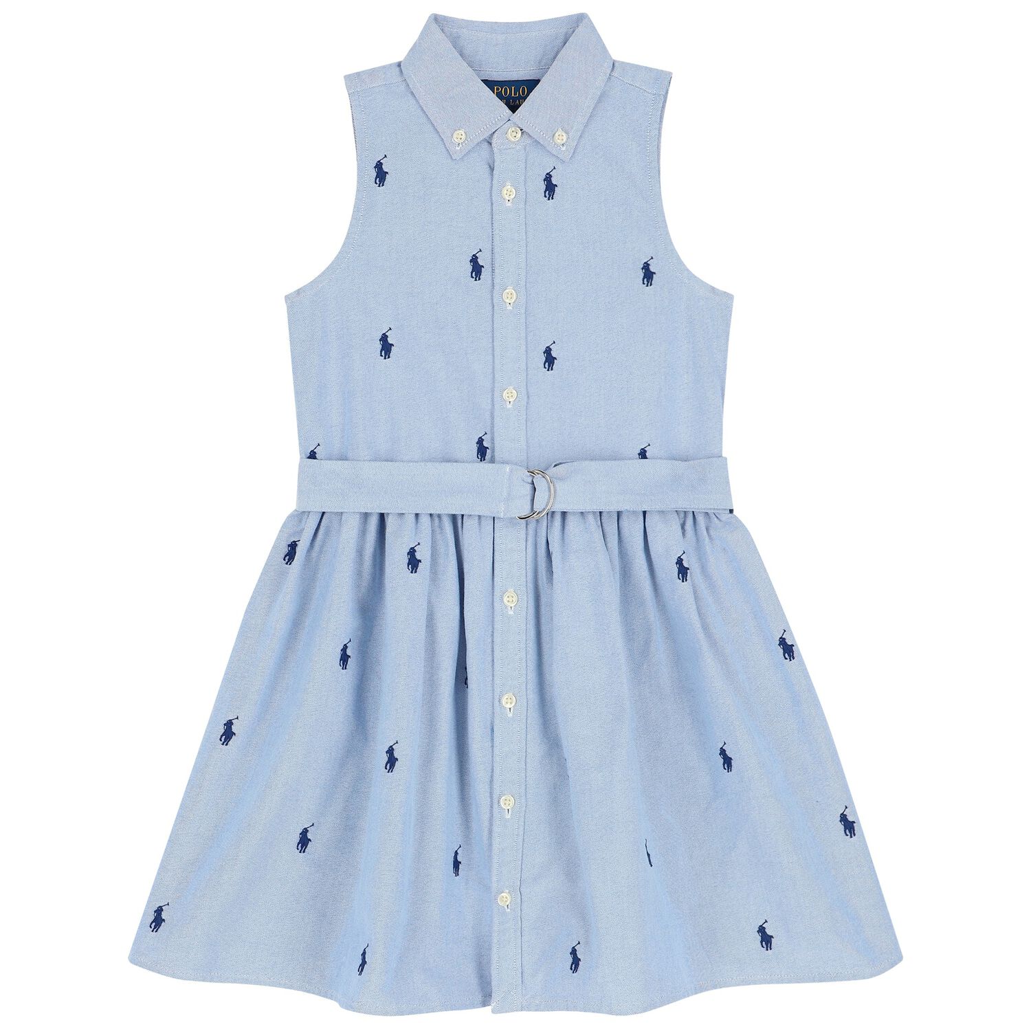 Girls Blue Logo Dress, 1, hi-res