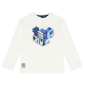 Boys Ivory Long Sleeve Top