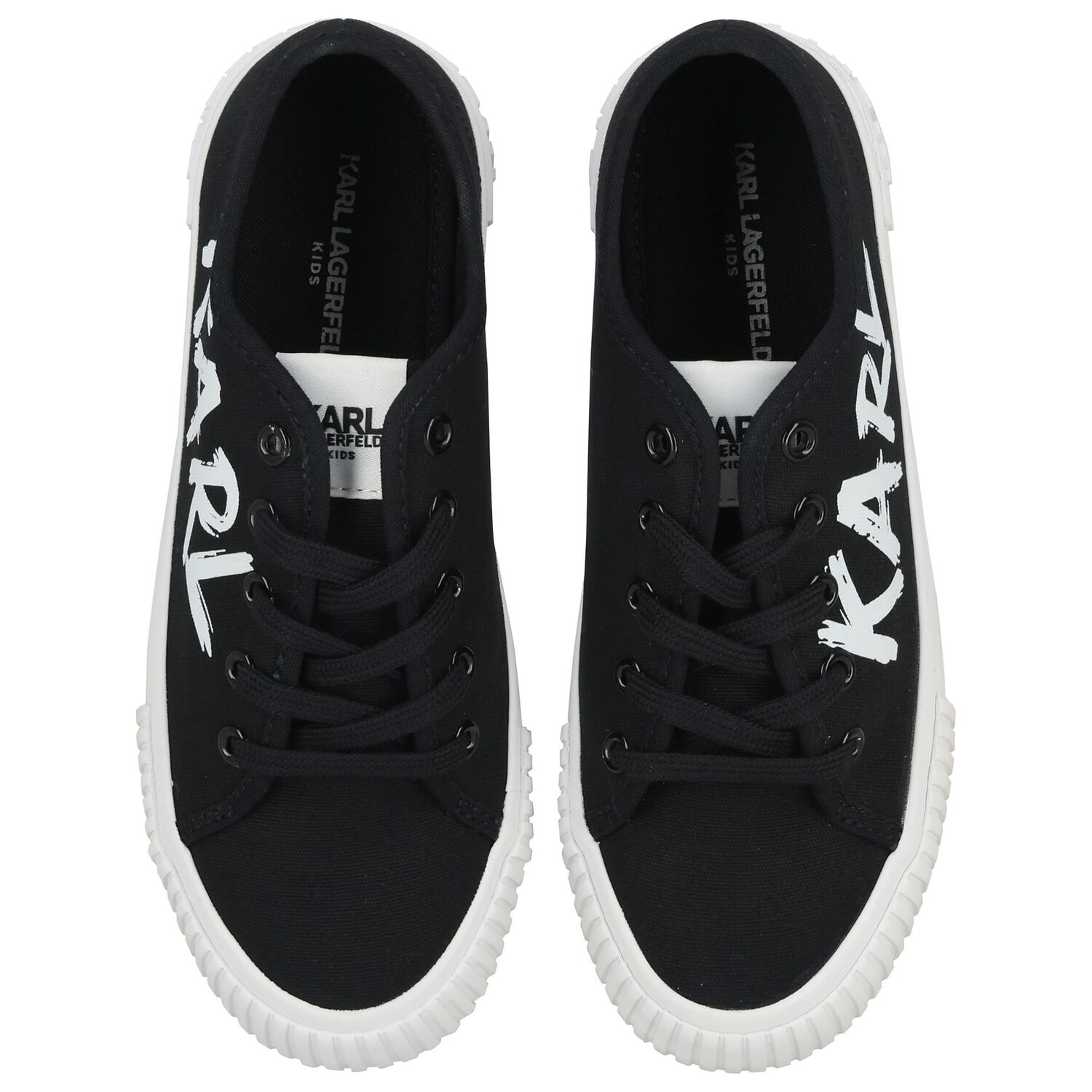 حذاء رياضي بالشعار باللونين الاسود و الابيض للاولاد, 1, hi-res