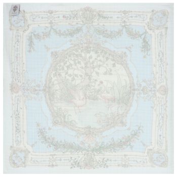 White & Blue Tapestry Brilliant Swaddle Blanket