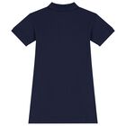 Girls Navy Blue Logo Polo Dress, 1, hi-res