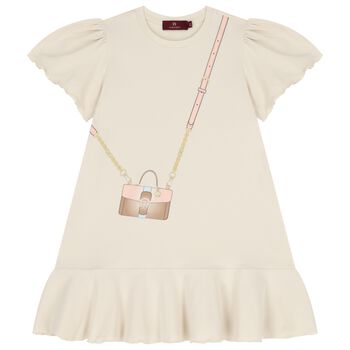Girls Beige Crossbody Bag Dress