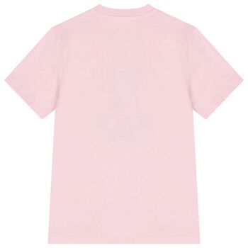 Girls Pink Teddy Bear Logo T-Shirt