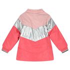 Girls Pink Reversible Hooded Coat, 1, hi-res