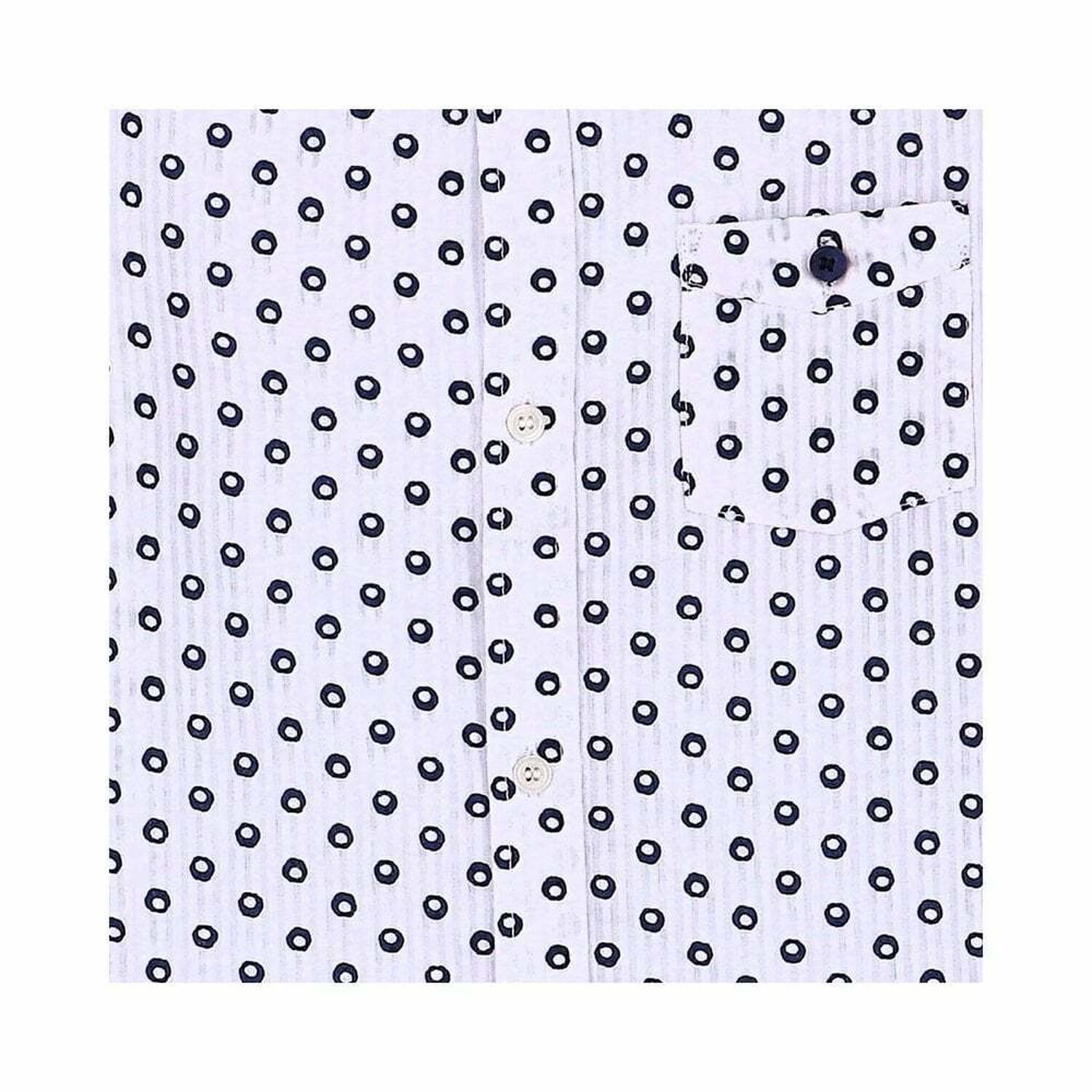 Boys White & Navy Printed Shirt, 1, hi-res image number null