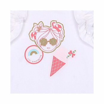 Younger Girls White Cotton Dress