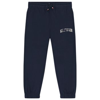 Boys Navy Blue Logo Joggers