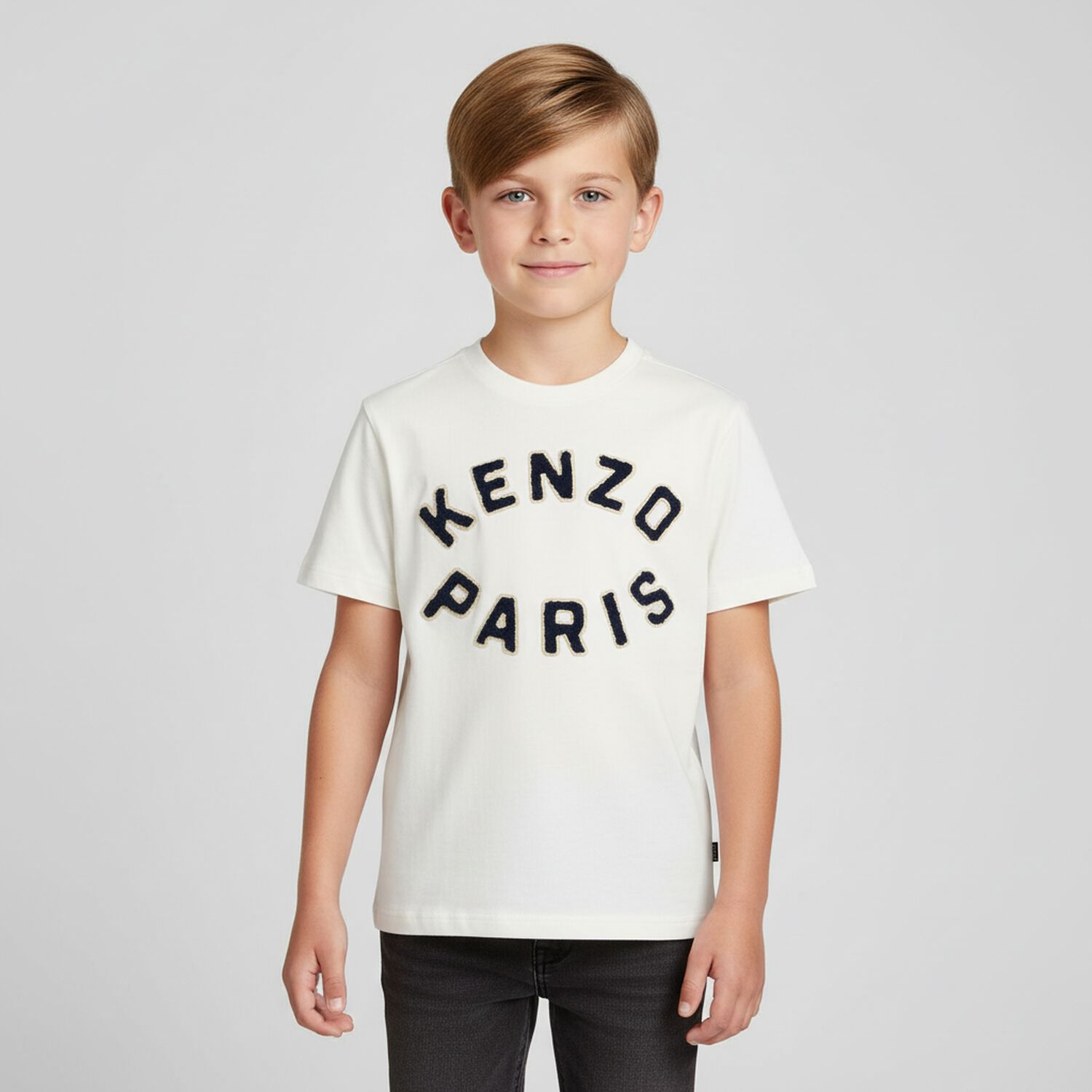 تيشيرت بالشعار باللون العاجي, 1, hi-res