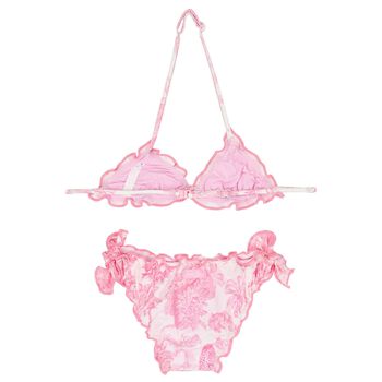 Girls Pink & White Jungle Bikini