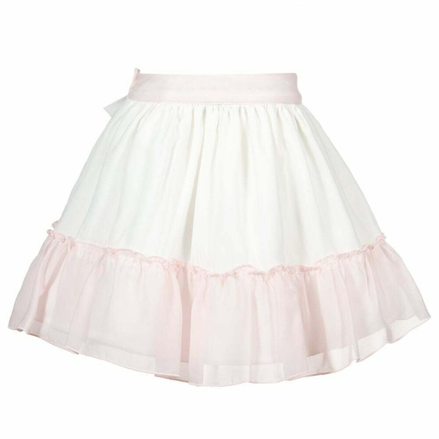 Girls Ivory & Pink  Chiffon Skirt, 1, hi-res image number null