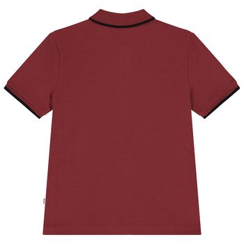 Boys Red Logo Polo Shirt