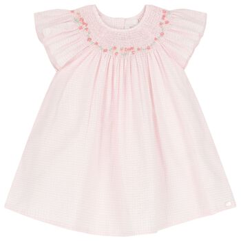 Baby Girls Pink & White Gingham Dress