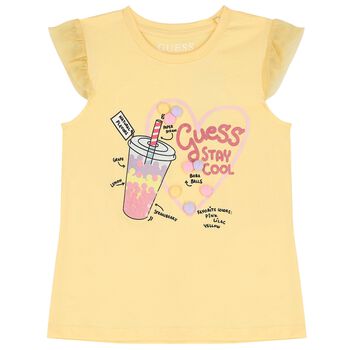 Girls Yellow 'Stay Cool' T-Shirt