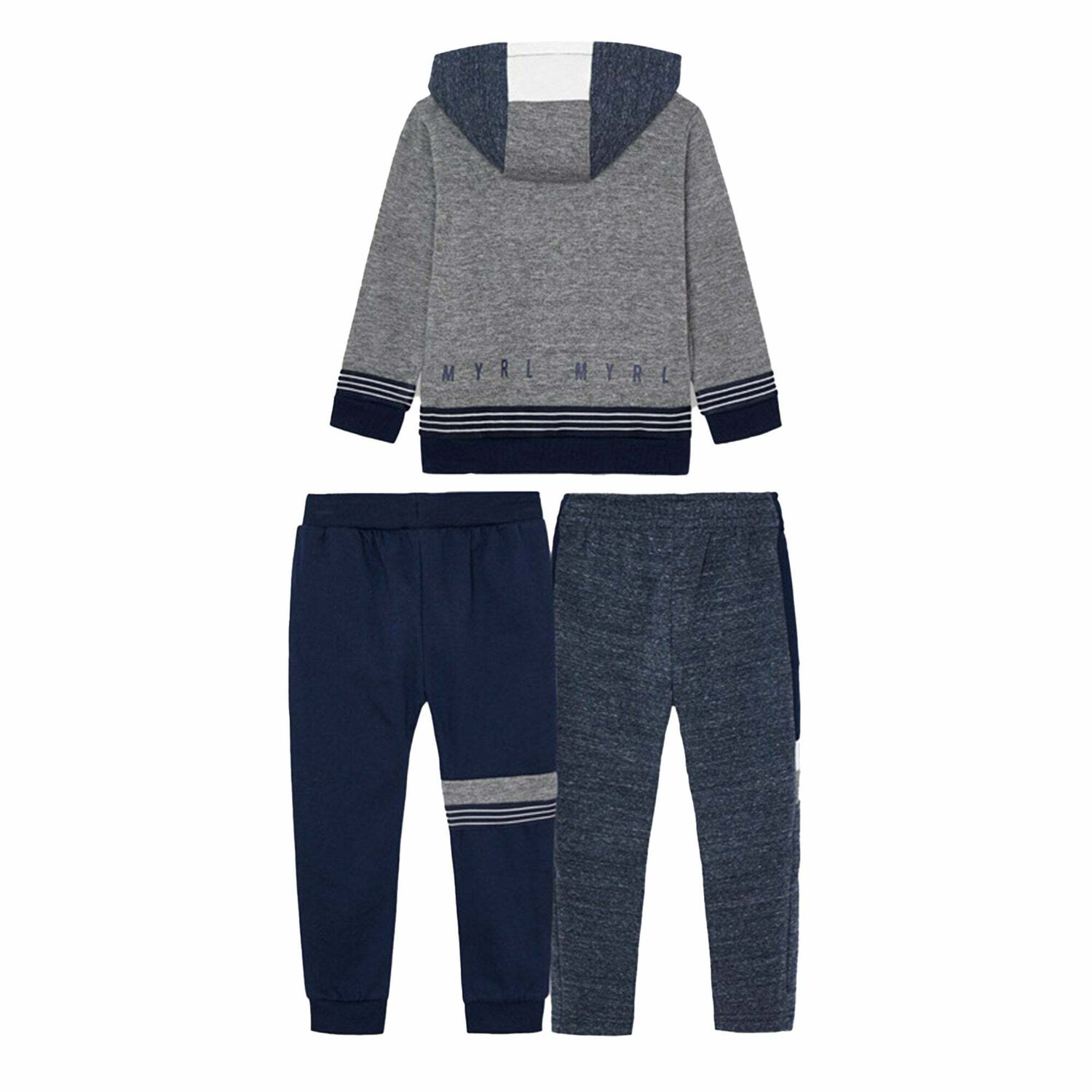 Boys Navy & Grey 3-Piece Tracksuit, 3, hi-res