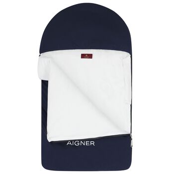 Baby Boys Blue & White Logo Nest