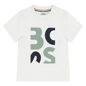 Younger Boys White Logo T-Shirt
