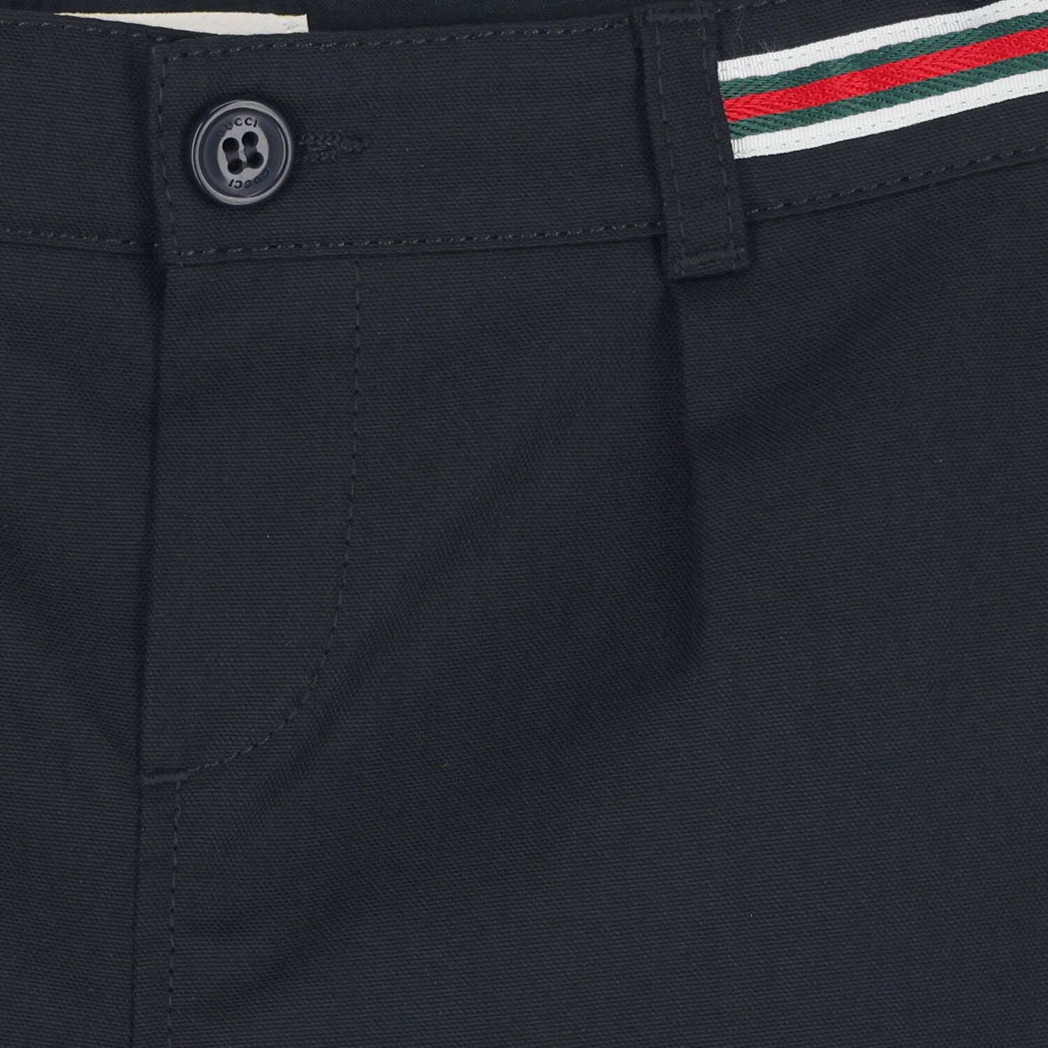 Baby Boys Navy Blue Web Striped Canvas Shorts, 1, hi-res
